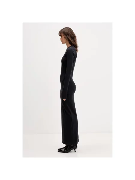 Dzianinowa sukienka maxi Vetements czarna
