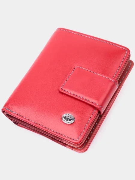 Кожаный кошелек St Leather Accessories красный
