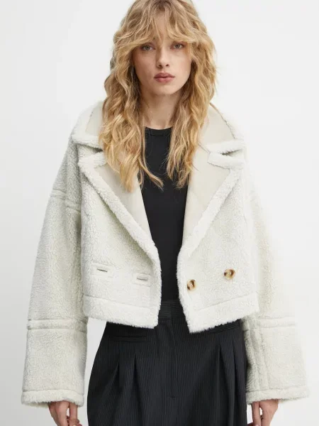 MUNTHE palton cu doua fete SAMBINO femei de tranzitie oversize bej