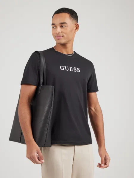 GUESS Tricou / alb negru