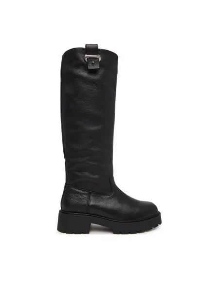 Čižmy Calvin Klein Chunky High Boot Lth Hdw čierna