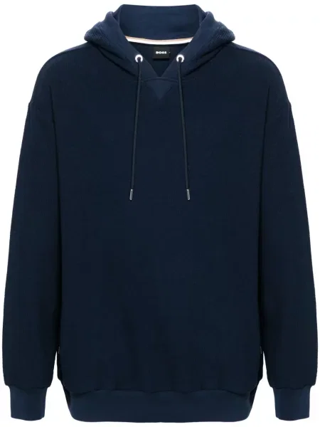 Bouclé hanorac cu glugă Boss albastru