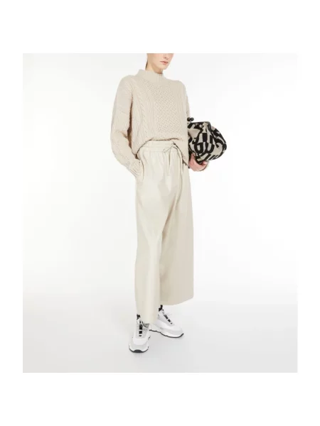 Spodnie Weekend Max Mara beżowe
