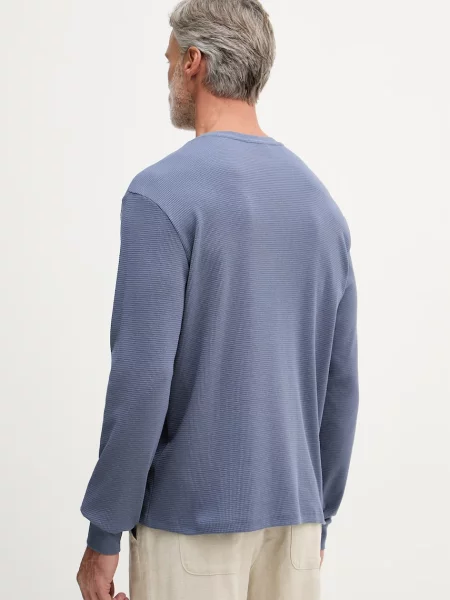 Calvin Klein Jeans longsleeve z bawełną niebieska