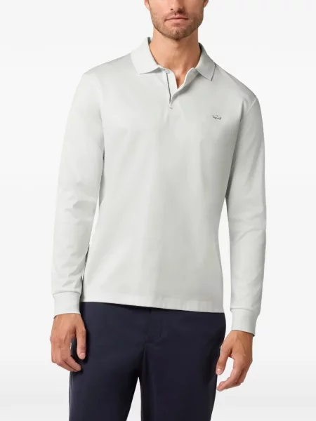 Lung tricou polo Paul & Shark alb