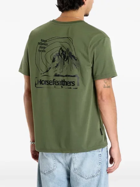 Tricou Horsefeathers cu imagine verde