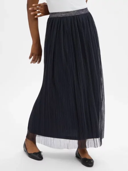 Nümph plisowana spódnica maxi Numea Kobiety jednolity 34 niebieski