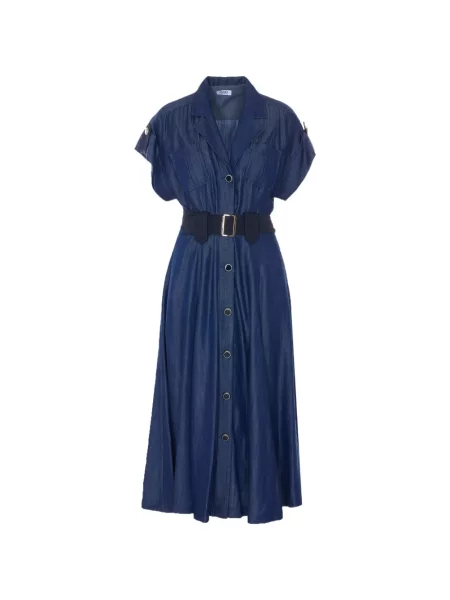 Rochie tip cămașă Liu Jo cu decolteu în V de costum albastru