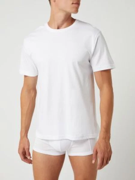 T-shirt z bawełny w zestawie 2 szt. Tom Tailor biała