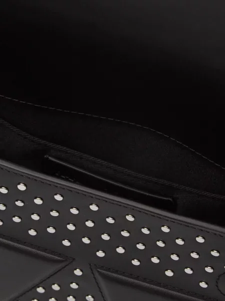 Шкіряна сумка Karl Lagerfeld без кісточок чорна