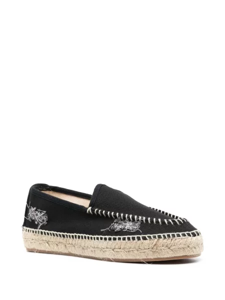 Espadrilky Maison Margiela s výšivkou černé