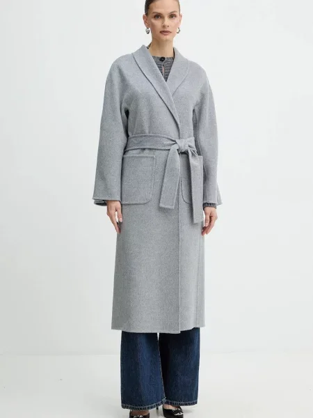 Luisa Spagnoli palton de lână gri