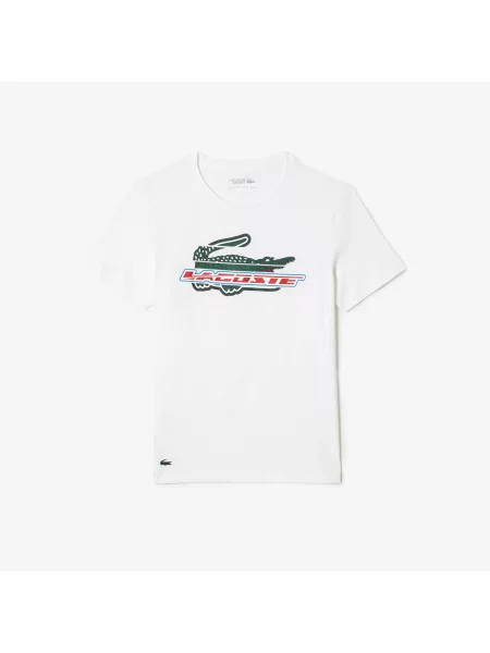 Lacoste T-shirt z bawełny organicznej Sport Regular Fit biała