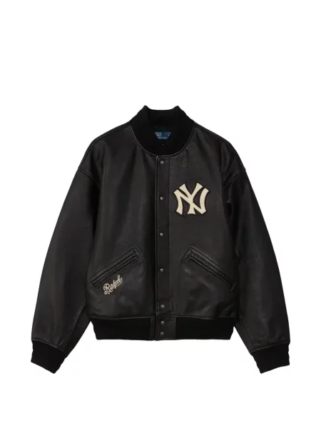 Geanta de piele Polo Ralph Lauren cu autograf negru