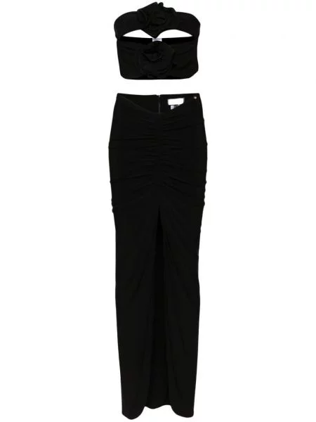 Spódnica Nissa w kwiatki czarna