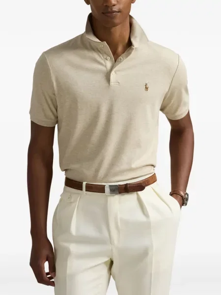 Хавлиени препасан карирана риза Polo Ralph Lauren синьо