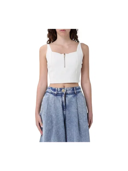 Krótki top Armani Exchange z dżerseju biały