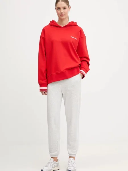 Calvin Klein Performance bluza z kapturem gładka czerwony