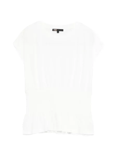 Top Maje cu volane alb