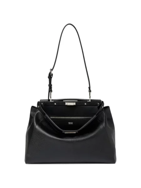 Geantă Fendi cu broderie negru