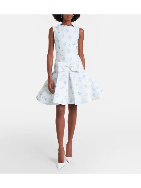 Rochie Shushu/tong de mătase cu model floral alb