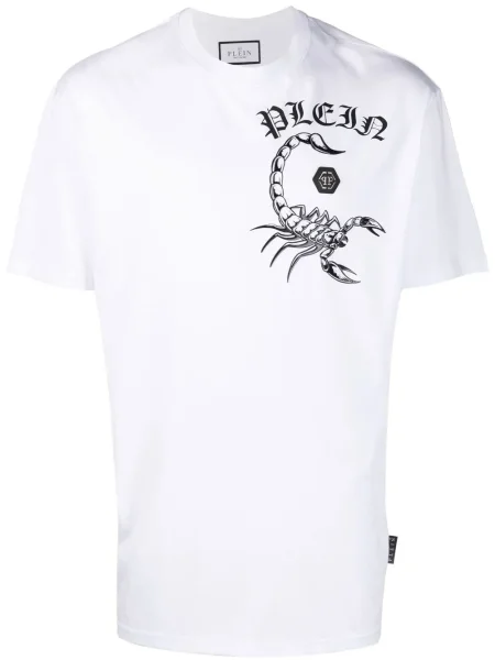 Tricou Philipp Plein cu imagine alb