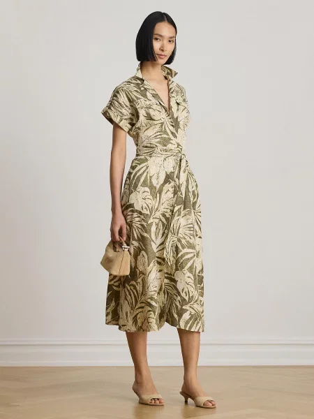 Lauren Ralph Lauren Rochie tip bluză bej / oliv / alb verde