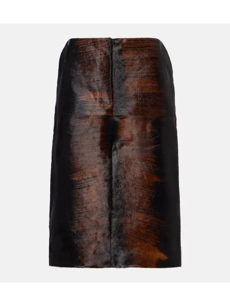 Osłona spódnica ołówkowa Magda Butrym z nadrukiem brązowa