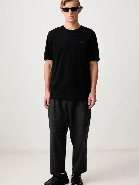 Maison Kitsuné Red Profile Fox tricou din pentru bărbați roșu