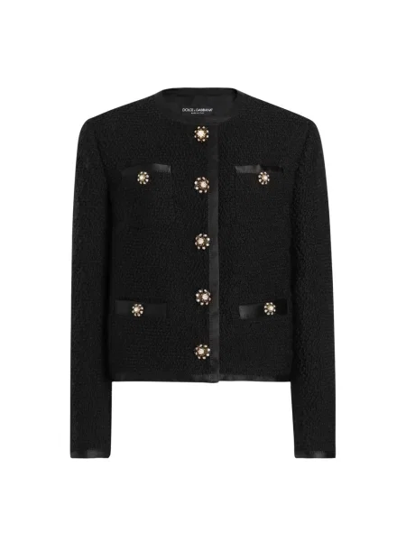 Kurtka Dolce And Gabbana tweedowa czarna