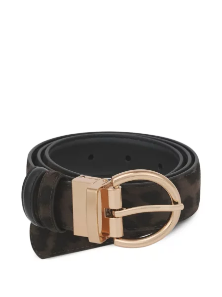 Curea Potamy cu imprimeu animal print maro