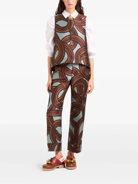 Pantaloni La Doublej din jacard albastru