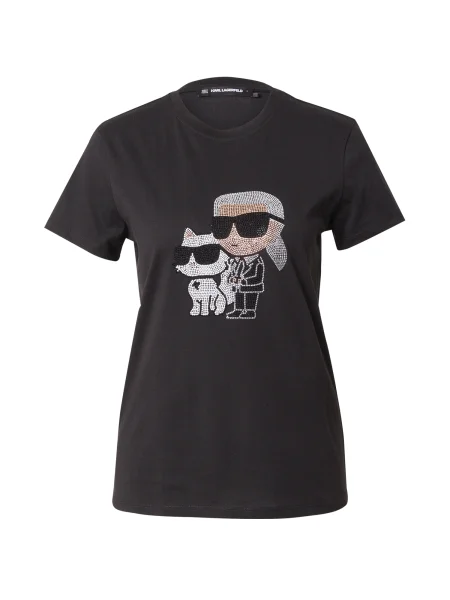 Karl Lagerfeld Tricou Ikon auriu / negru alb