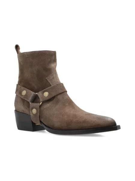 Botki Golden Goose skórzane beżowe