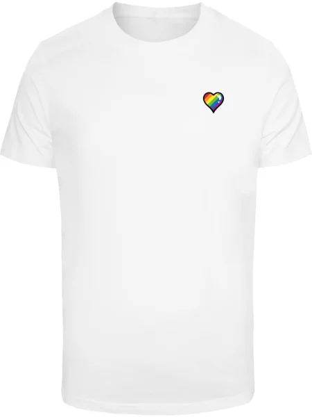 Mister Tee Majica Glossy Heart Pride rumena / lila / ognjeno rdeča bela