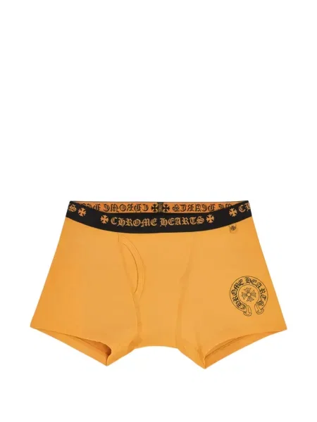 Boxeri Chrome Hearts cu motiv cu inimi cu autograf galben