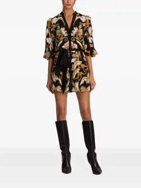 Rochie tip cămașă Alice + Olivia negru