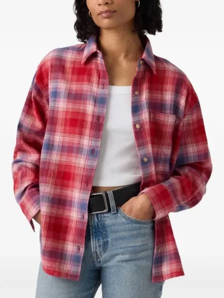 Decupat geacă cămașă Levi's® în carouri de flanelă roșu