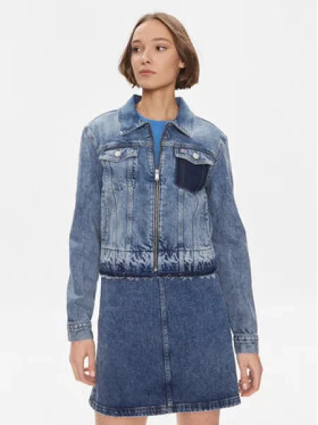 Tommy Jeans Jeansová bunda Izzie modrá