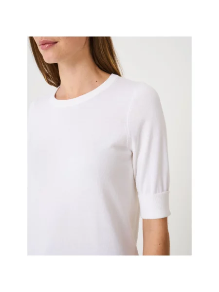 Sweter Repeat z krótkim rękawem biały