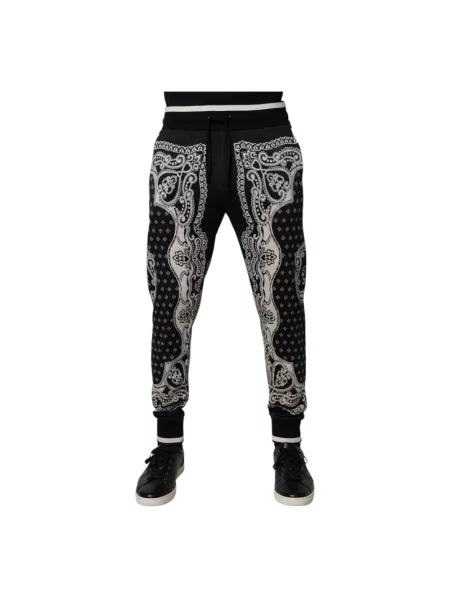 Joggery Dolce And Gabbana z nadrukiem czarne