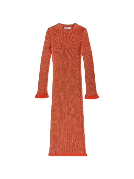 Rochie maxi Maccapani tricotate portocaliu