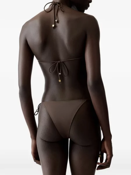 Bikini Jacquemus cu legături maro