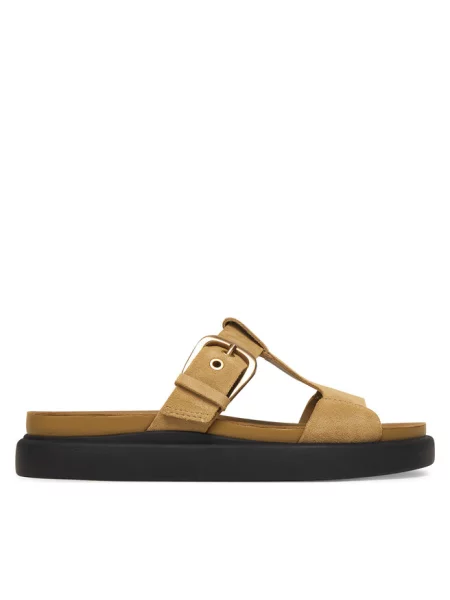 Klapki Clarks brązowe