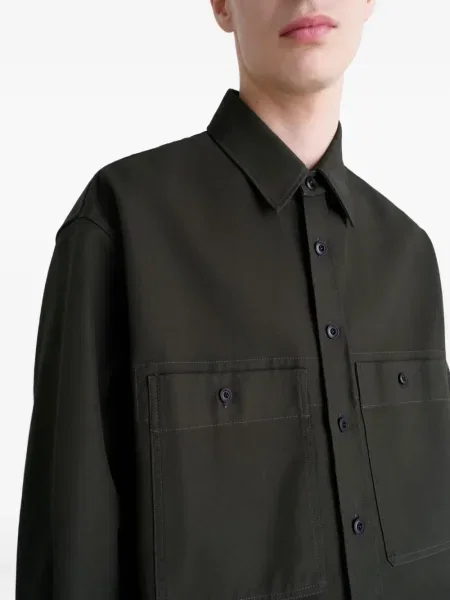 Cămașă Lemaire din țesătură twill maro
