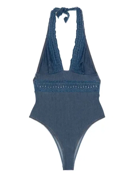 Costum de baie Ermanno Scervino din dantelă albastru