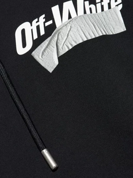 Hanorac cu glugă Off-white cu autograf alb