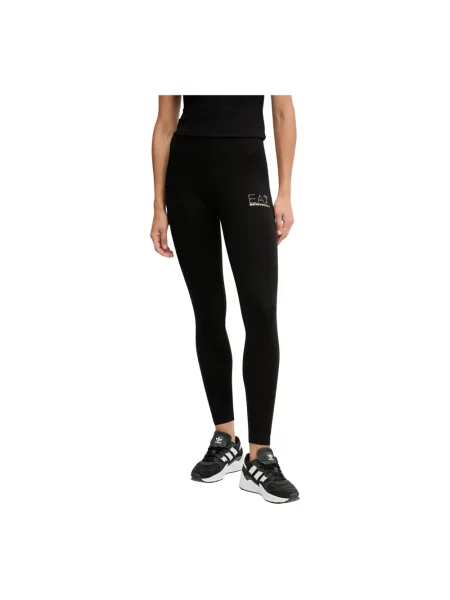 Emporio Armani Legginsy z aplikacją czarny