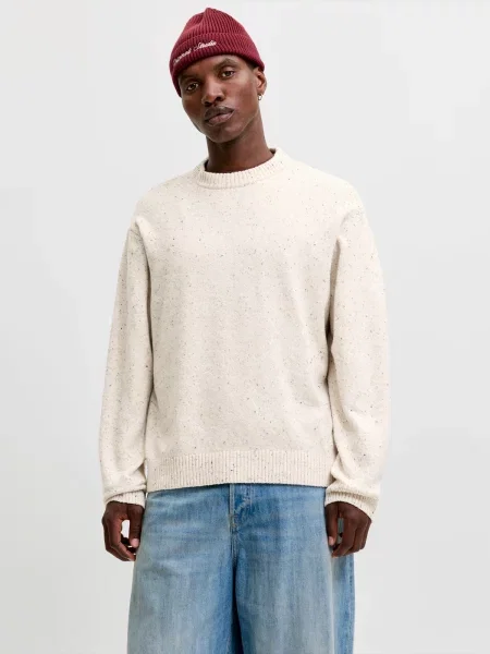 JACK & JONES Pulover JORNORREBRO lână / amestacat alb