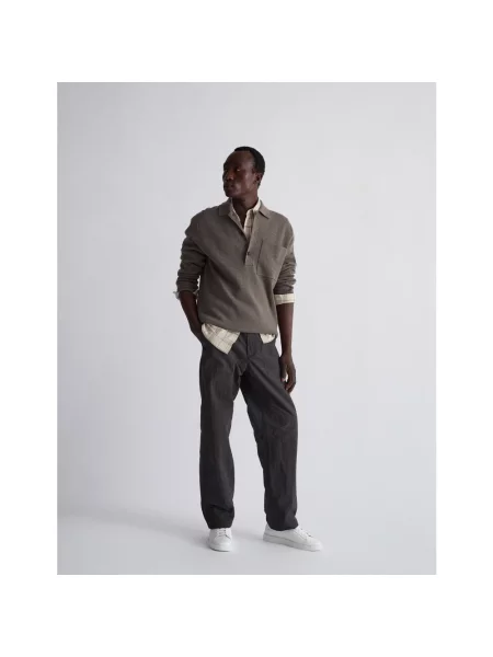 Koszulka polo Norse Projects z wełny merino szara